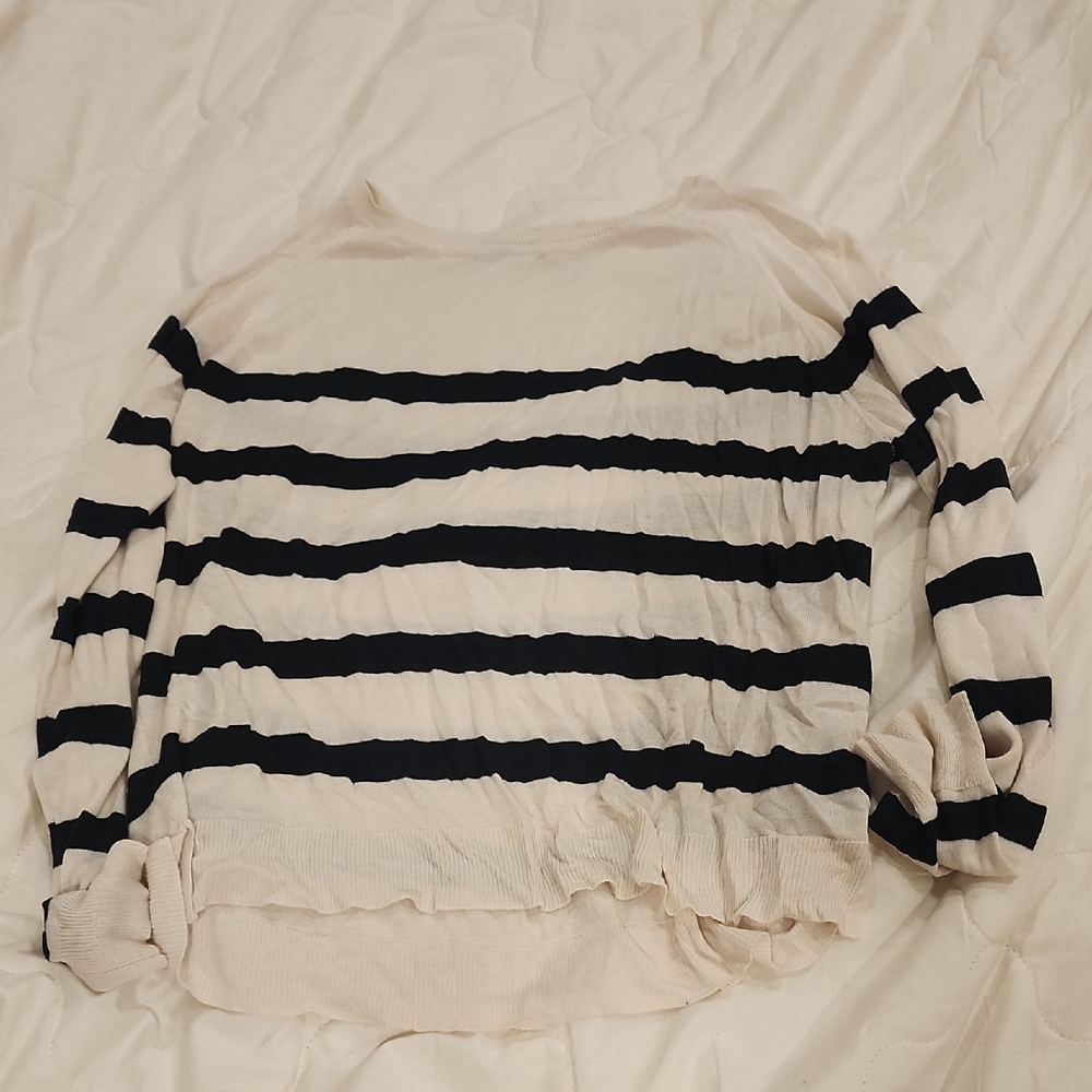 Striped Black and Cream Women's Top